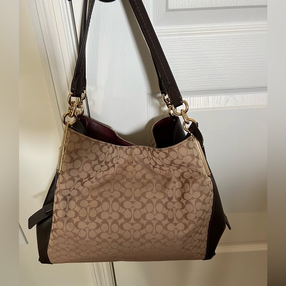 Coach Signature Jacquard Dalton 31 Shoulder Bag Stone… Gem